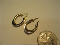 14kt Gold Loop 2tone Earrings 2.4g