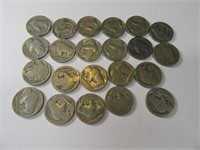 Lot (22) asst Buffalo Nickels