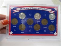 WWII Lincoln Penny Collector's Coin Set