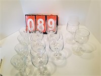 vintage wine and cocktail glasses