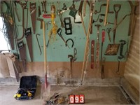 large lot of tools in garage