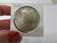 1922 PEACE Silver Dollar Coin sleeved