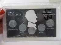 5pc 1943 Steel Penny Collector's Set