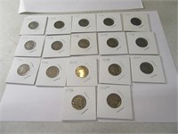 Lot (17) asst Buffalo Nickels in sleeves