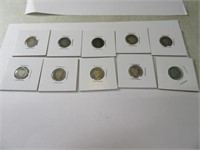 Lot (10) Barber Silver Dimes in sleeves