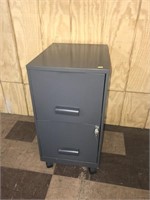 Gray Two-Drawer Metal File Cabinet