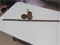 3 pc Lot - Pea, Weight and Metal Yard Stick