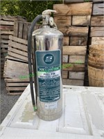 antique silver coated fire extinguisher