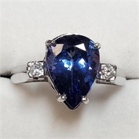 $11300 14K  Tanzanite(3ct) Diamond(0.08ct) Ring