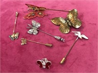 Lots of Vintage Butterfly Stick Pins