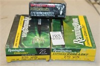 TWO 3/4 BOXES OF 270 WIN BULLETS