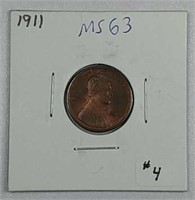 1911  Lincoln Cent  MS-63