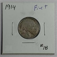 1914  Buffalo Nickel  F+