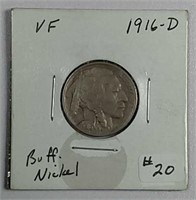 1916-D  Buffalo Nickel  VF