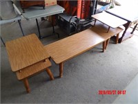 COFFEE TABLE AND 2 END TABLES