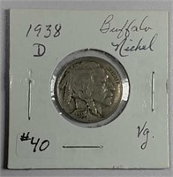 1938-D  Buffalo Nickel  VG