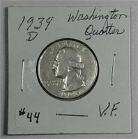 1939-D  Washington Quarter  VF
