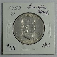 1952-D  Franklin Half Dollar  AU