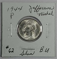 1944-P  Jefferson Nickel  "Silver War nickel"  BU
