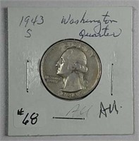 1943-S  Washington Quarter  AU