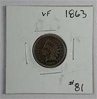 1863  Indian Head Cent  VF