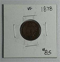 1878  Indian Head Cent  VG