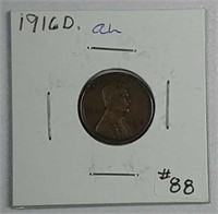 1916-D  Lincoln Cent  AU