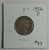 1926-D  Buffalo Nickel  F+