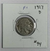 1927-D  Buffalo Nickel  F+