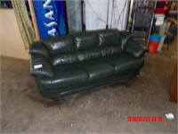 GREEN LEATHER COUCH