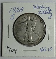 1928-S  Walking Liberty Half Dollar  VG-10