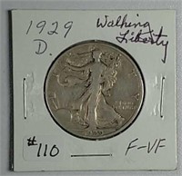 1929-D  Walking Liberty Half Dollar  F - VF
