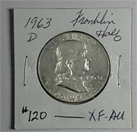 1963-D  Franklin Half Dollar  XF - AU