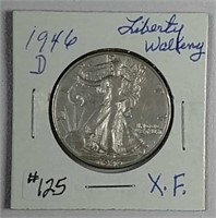1946-D  Walking Liberty Half Dollar  XF