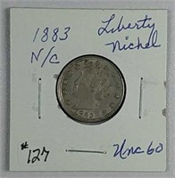 1883  No cents  Liberty Nickel  Unc-60