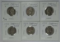 6   1939-S  Jefferson Nickels  F