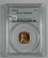 1940-D  Lincoln Cent  PCGS MS-66 RD