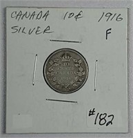 1916  Canadian  10 Cents  F