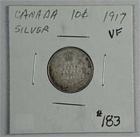1917  Canadian  10 Cents  VF