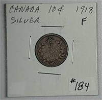 1918  Canadian  10 Cents  F