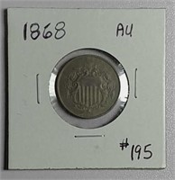 1868  Shield Nickel  AU