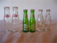 Pepsi, 7up and Coke salt and pepper shakers