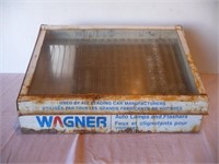Wagner Auto Lamp display cabinet, 20" x 12"