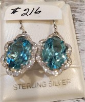 Unique Large Stone SS Earrings