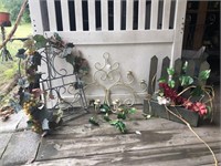 CANDLE HOLDER, PICKET FLOWERS, & ARCH WITH IVY