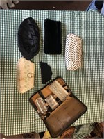 VINTAGE MAKEUP CASE AND ASSORTMENT OF PURSES