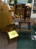ANTIQUE HIGH CHAIR AND POTTY CHAIR
