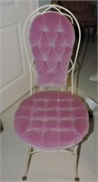 Vintage Metal Upholstered Vanity Chair