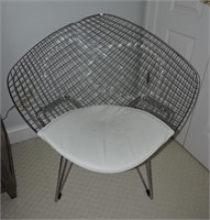 Bertoia Diamond Retro Polished Chrome Wire Chair