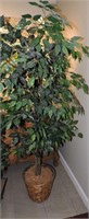 Faux Ficus Tree w/ Basket Planter